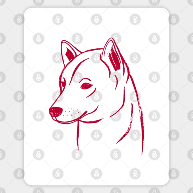 Shiba Inu (White and Red) Sticker by illucalliart